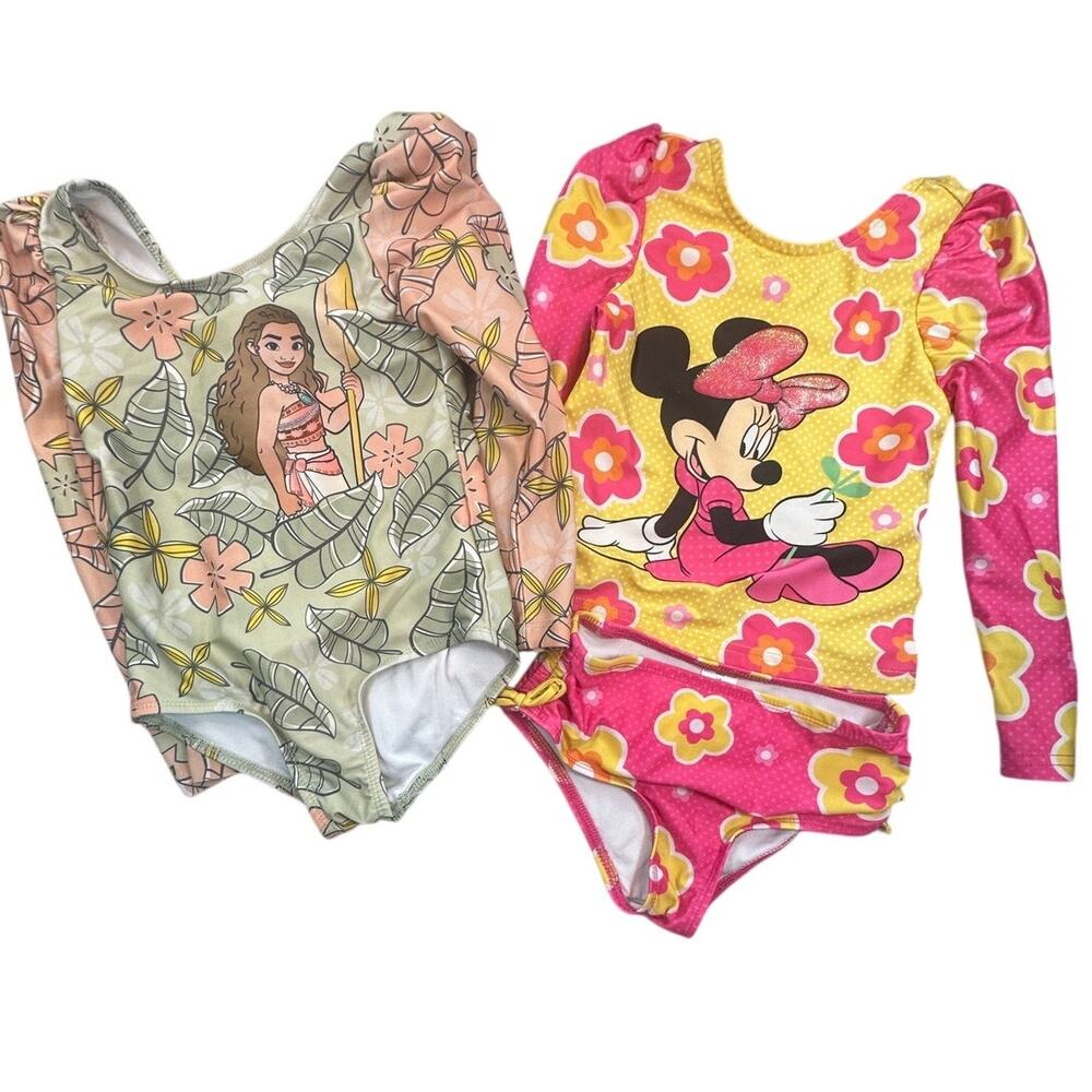 Disney Moana & Minnie Mouse Swimsuit Set Lot 5T